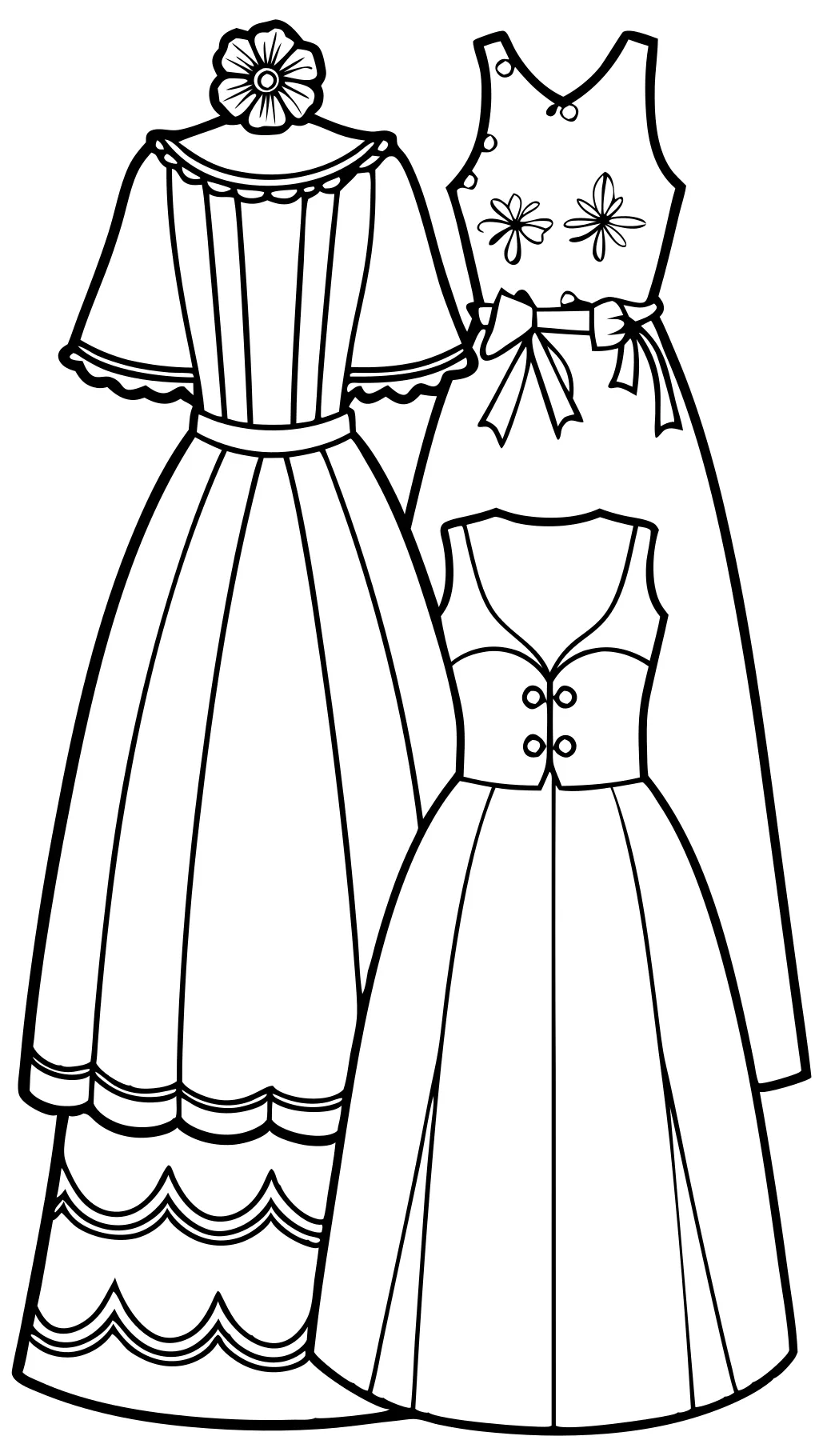 printable coloring pages dresses